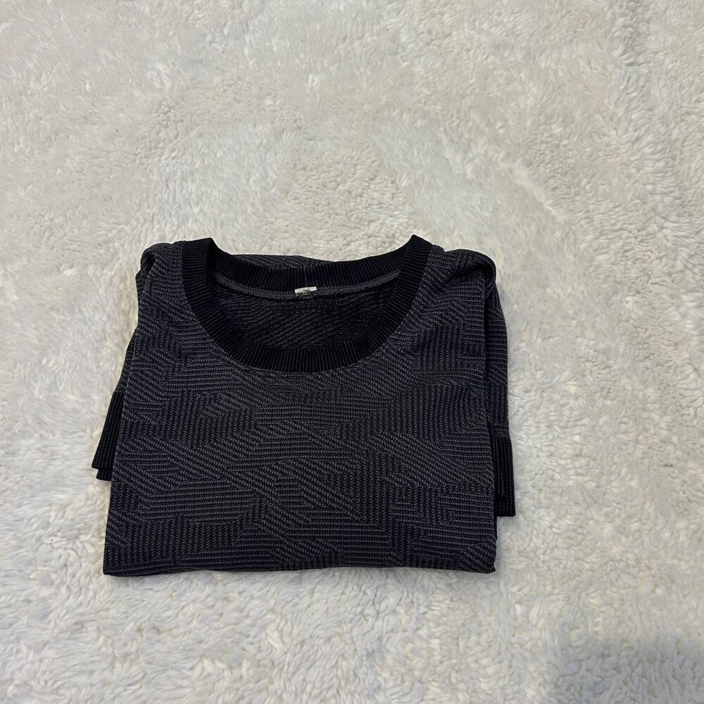 Lululemon Swiftly Womens Breathe Long Sleeve Vented Camo Blk/Asphalt Grey Sz 4